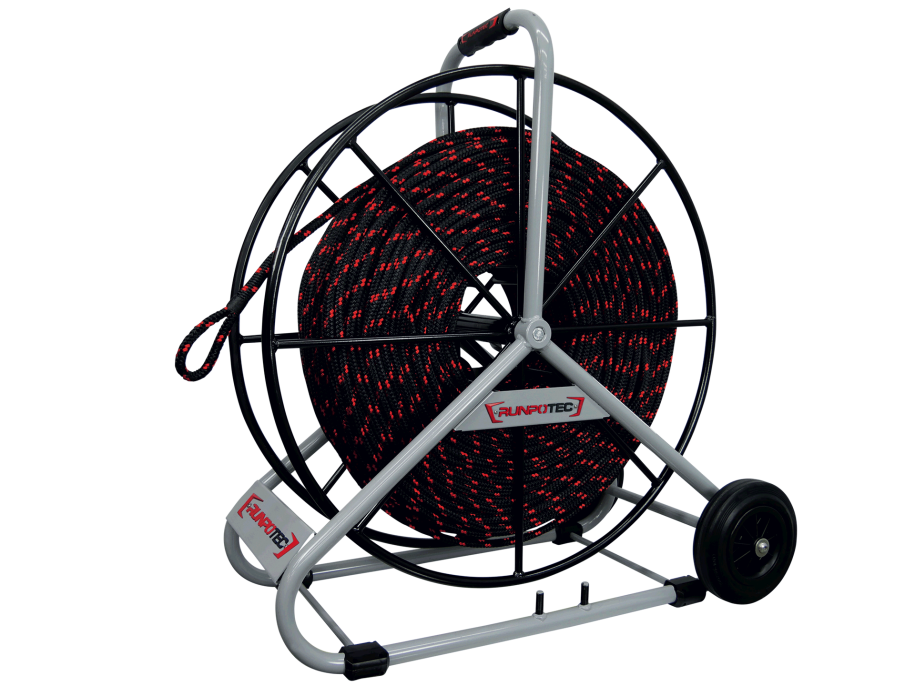 RUNPOTEC 10122 Tažné lano z polyesteru, Ø 12mm, délka 300m, vč. navíjecího stojanu RUNPOTEC 10122 Tažné lano z polyesteru, Ø 12mm, délka 300m, vč. navíjecího stojanu